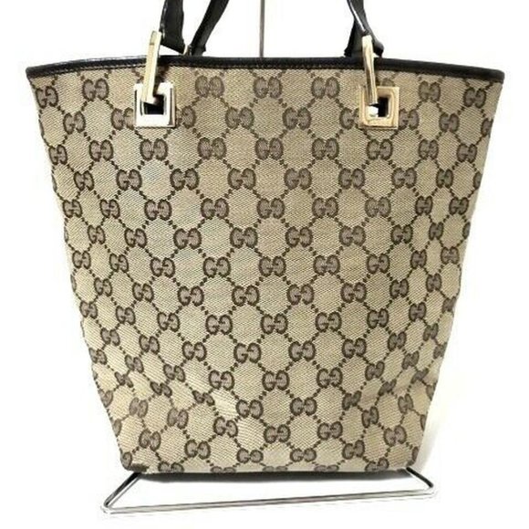 Auth Gucci Gg Tote Bag Jacquard & #7805G13 - Picture 2 of 8